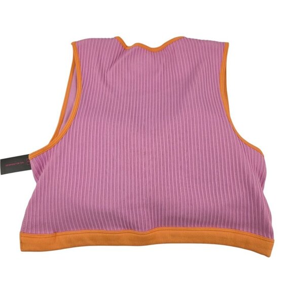 No Boundaries Seamless Retro Pink Ribbed Plunge Cobra Bralette – Size XL NWT - Picture 6 of 15